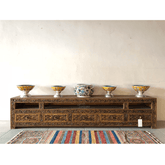 Indian Hand Carved Solid Wooden TV Unit 09
